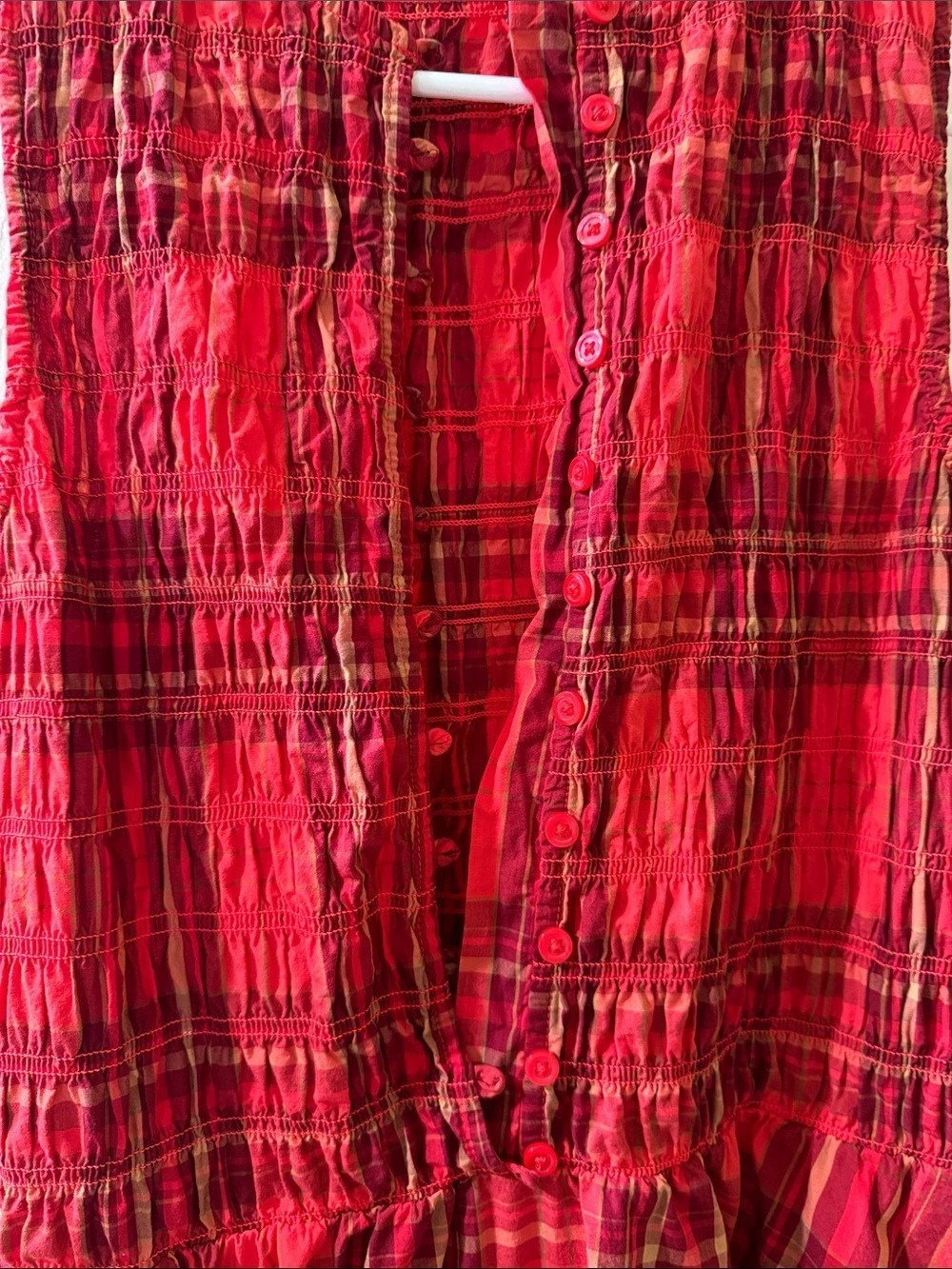 Mini A-Line Dress Plaid Red & Black - Picture 3 of 5